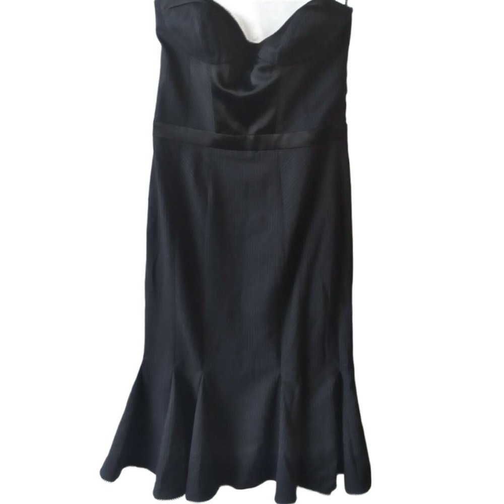 NWT bebe Black Bustier Corset Top Flare Dress Sz M - Picture 1 of 12